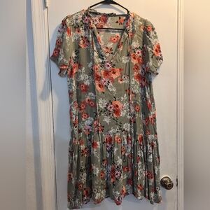 Floral Green Dress